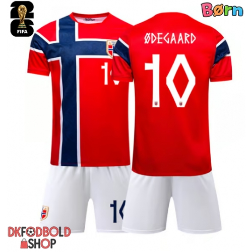 Norge Martin Odegaard #10 Hjemmebanesæt Børn VM 2026 Kort ærmer (+ korte bukser)
